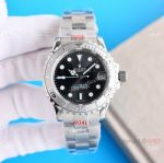 Swiss Replica Rolex Yachtmaster 37mm Women Watch Black Dial Stainless steel